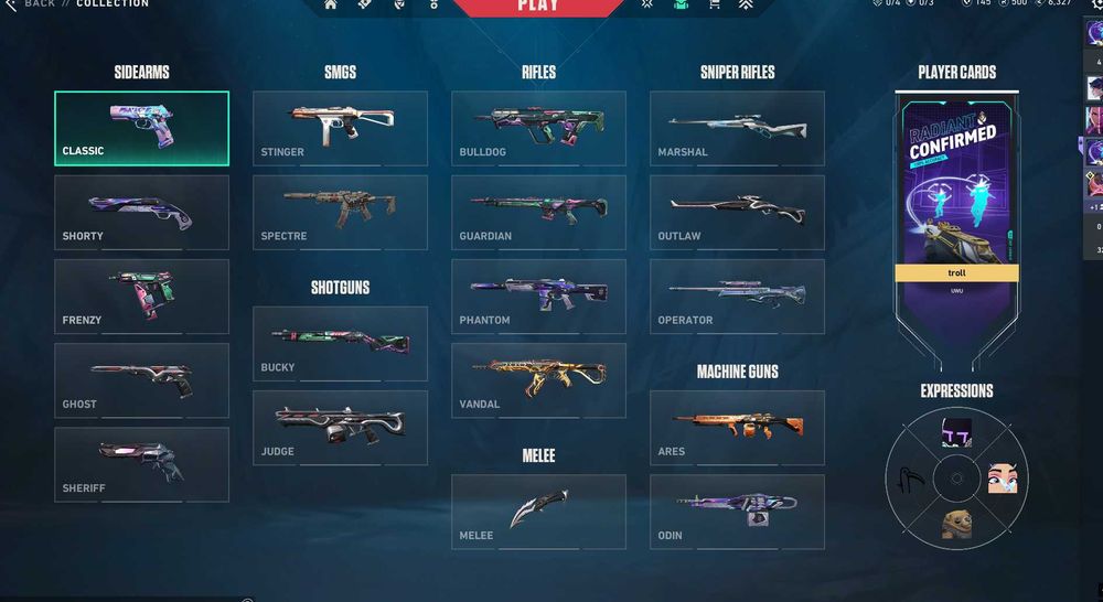 Валорант аккаунт 5 skins 3 bp knife