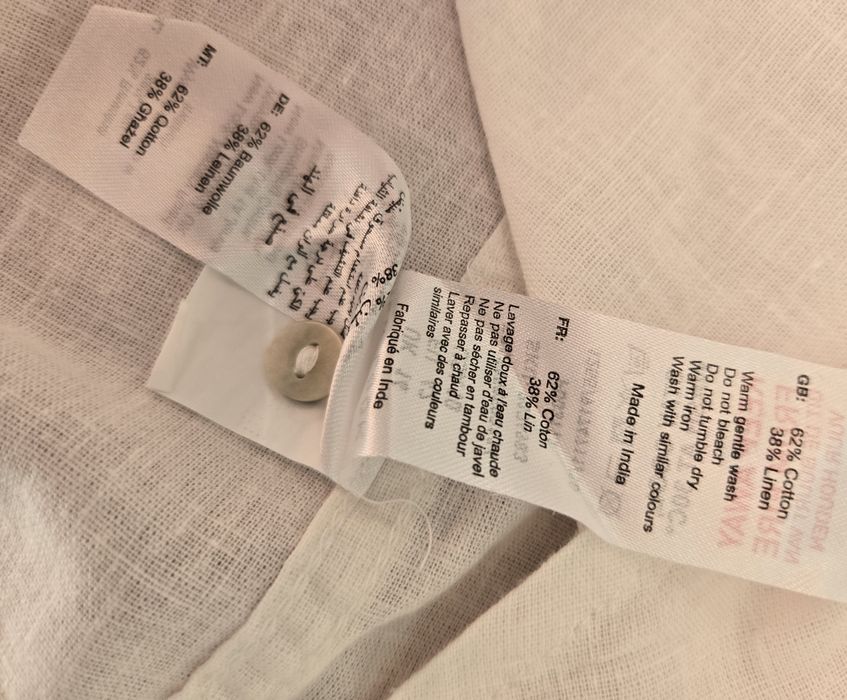 Молочная белая рубашка оверсайз New look Primark  лен коттон