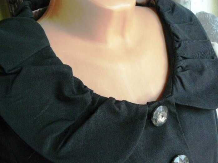 Atmosphere płaszcz angielski czarny 16 44 46 kołnierz bebe!