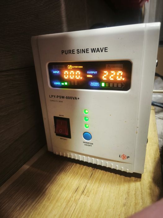 ЗАРЯДНИЙ КОМПЛЕКТ! ДБЖ LogicPower PSW-800VA+ АкумуляторRitar 12v 100ah