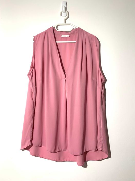 elegancka lejąca bluzka luźna oversize XXL 3xl brudny róż basic casual