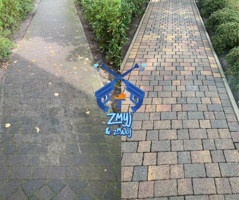Mycie KOSTKI BRUKOWEJ czyszczenie i malowanie DACHÓW ELEWACJI