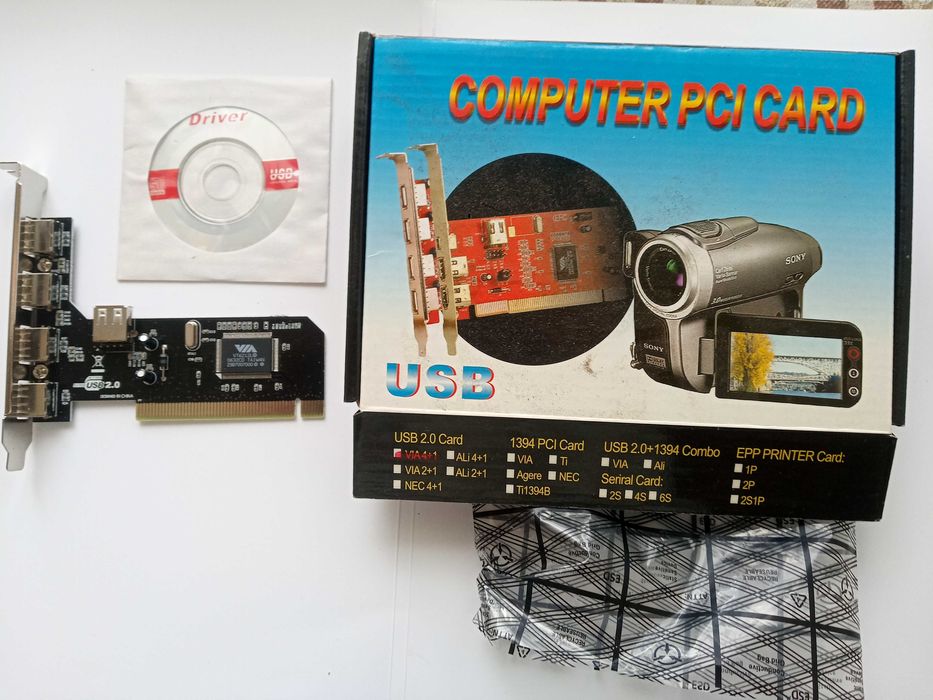 Контроллер PCI USB 2.0 4+1 ports VIA VT6212L