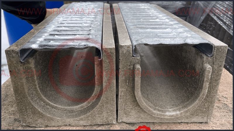 Korytko betonowe z kratką stalową głębokie