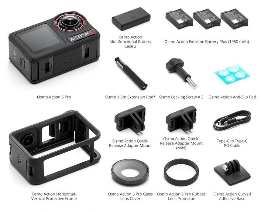 DJI Osmo Action 5 Pro Adventure Combo + аксессуары