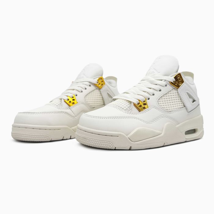 Nike Air Jordan 4 Retro Metallic Gold жіночі кросівки 36–41 розмір