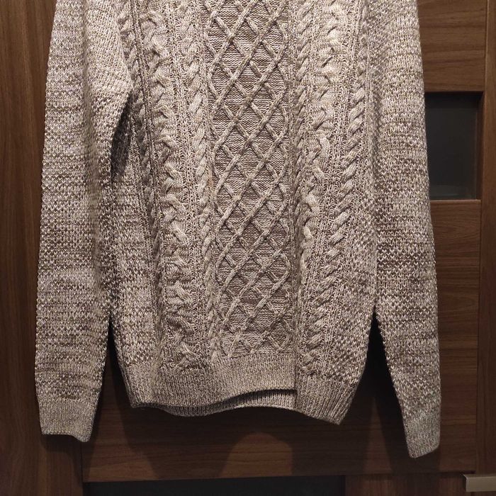 Easy Elegancki Zimowy Szary Męski Sweter Size M