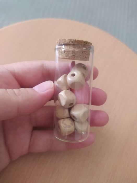 Tubo missangas madeira bege e rosa