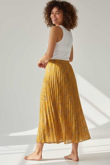 Длинная плиссированная шифоновая летняя юбка Mango, р. М/L