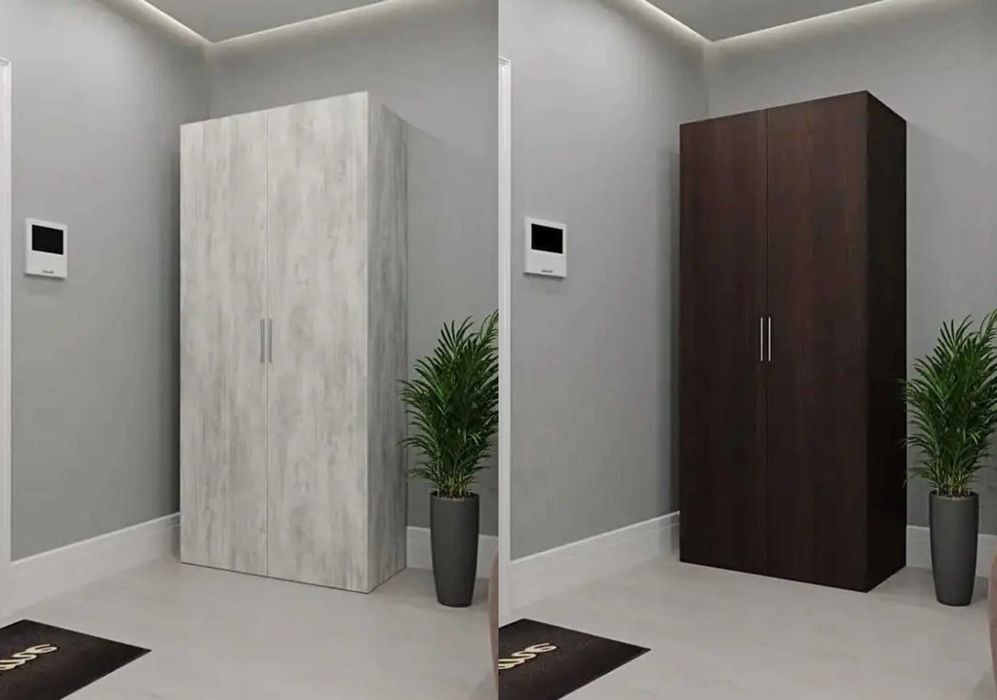 ОПЛАТА ЧАСТИНАМИ ‼️ Висока шафа на 5 полиць для одягу із ДСП Біла