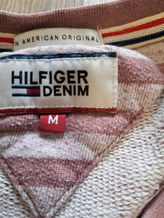 Bluza pudrowa w paski m hilfiger