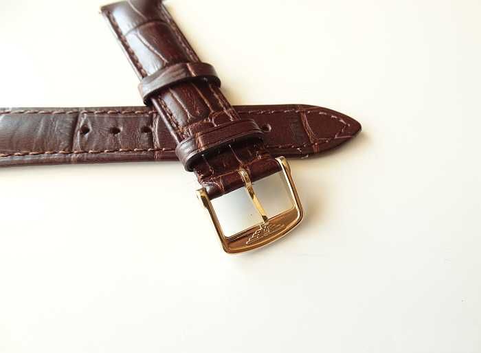 Pasek skórzany do zegarka Longines 18mm 20mm z klamra srebrna złota