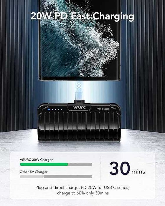 Powerbank USB C 5000mAh PD 20W szybkie ładowanie IP15 Samsung 347