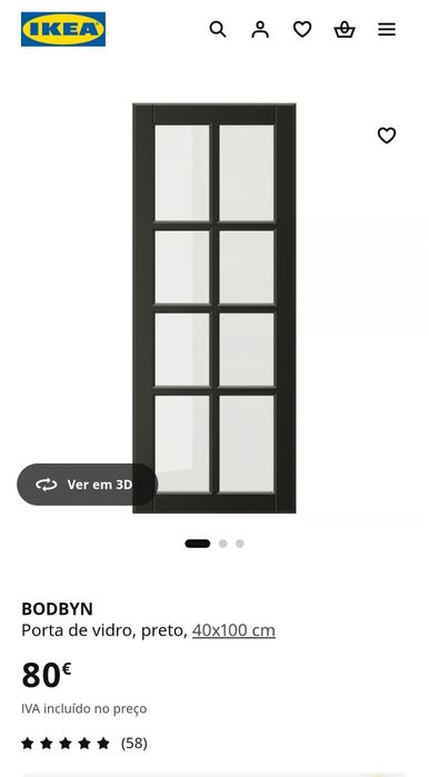 Portas pretas armário cozinha BODBYN IKEA