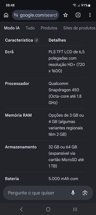 Telemóvel Samsung Galaxy A 02 s