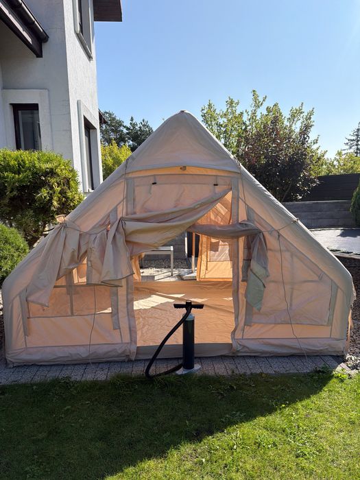 Duży Namiot Dmuchany Glamping / Ogrodowy z Pompką (Beżowy)