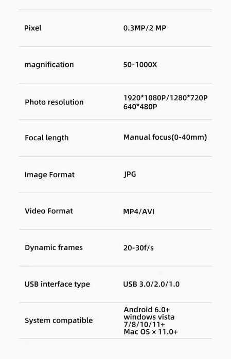 USB мікроскоп 2 Мп для ПК чи телефону