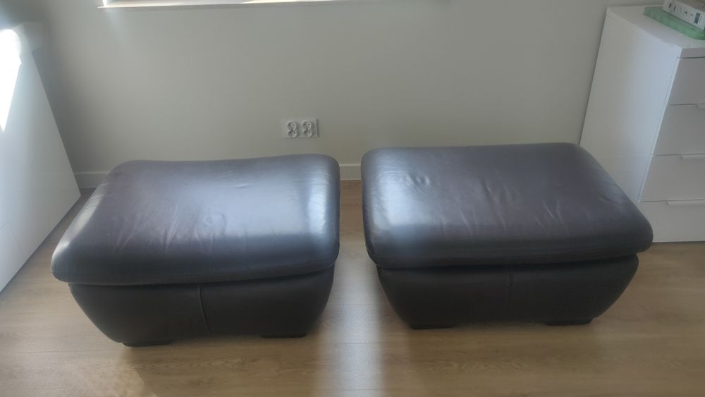 Pufy skórzane z Etap Sofa