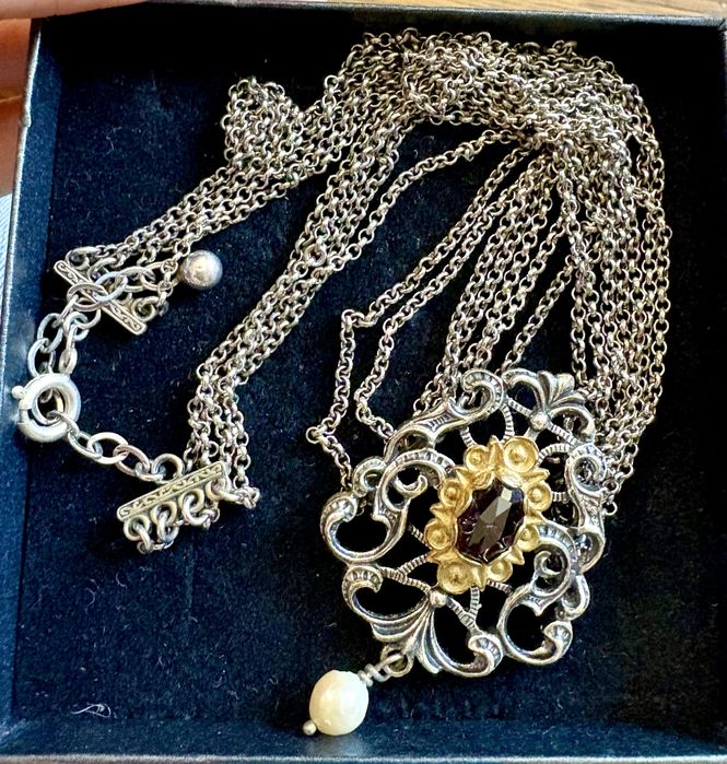 Stara srebrna biżuteria PRL stare srebro naszyjnik bransoletka komplet zestaw kamea róże Orno warmet vintage retro zawieszka łańcuszek 925 must have