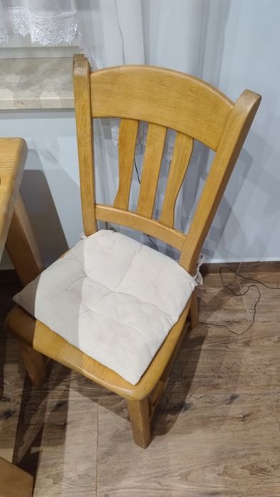 Stół dębowy + 4 krzesła bardzo mocny lite drewno