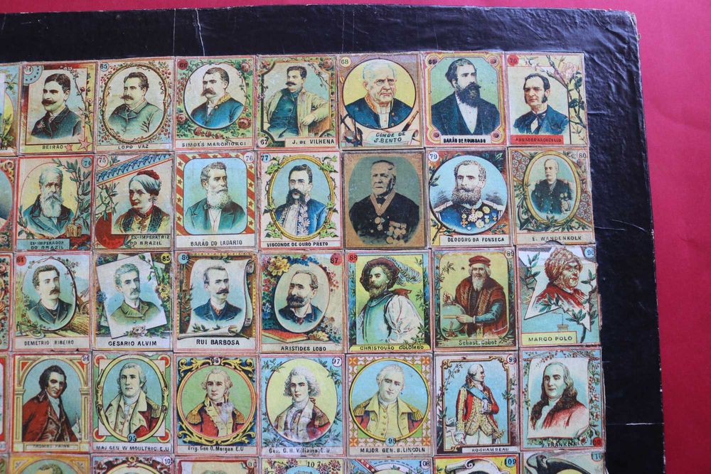 Quadro c/ 60 figuras históricas e politicas Portugal e Brasil etc