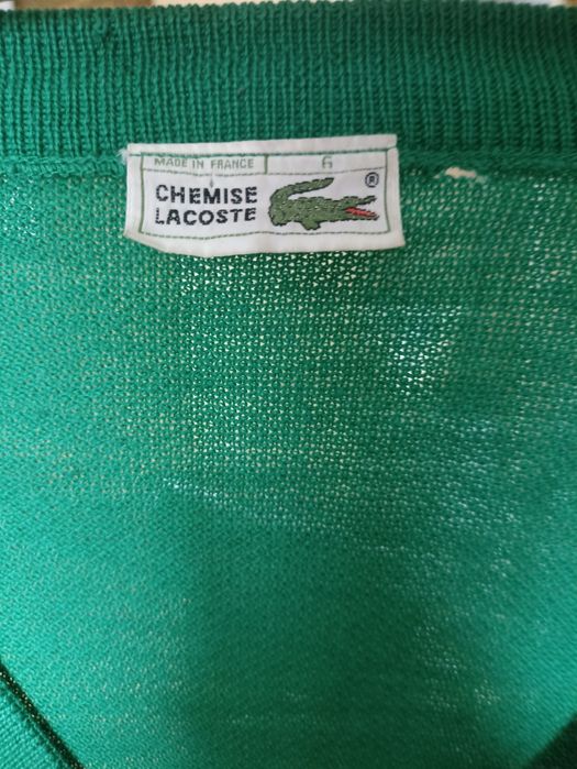 Zielony wełniany sweter Lacoste