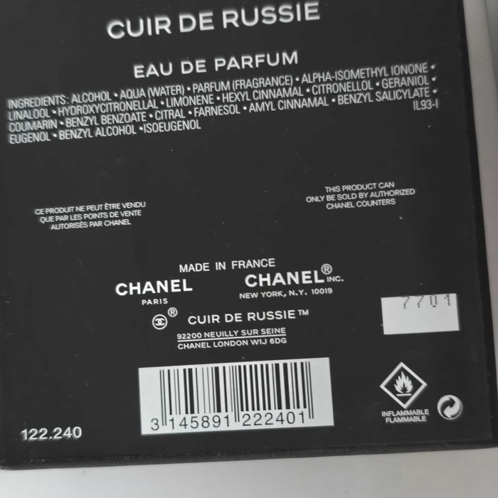 Chanel Les Exclusifs De Chanel Cuir De Russie 200ml edp ubytek
