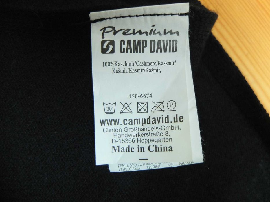 Szalik CAMP DAVID 100% Kaszmir  190X22