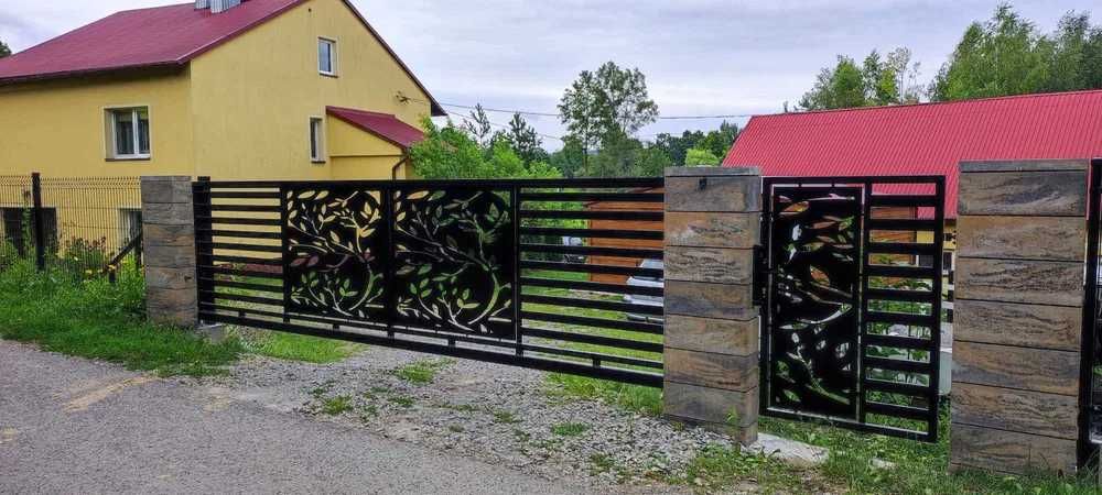 Brama przesuwna 4m + furtka 1m - PRODUCENT - RÓŻNE WZORY