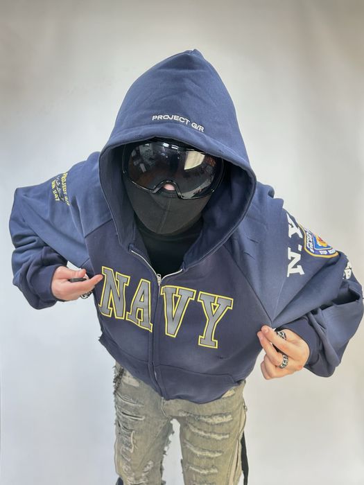 PROJECT G/R NAVY zip зипка зіп зип худи кофта синяя синя