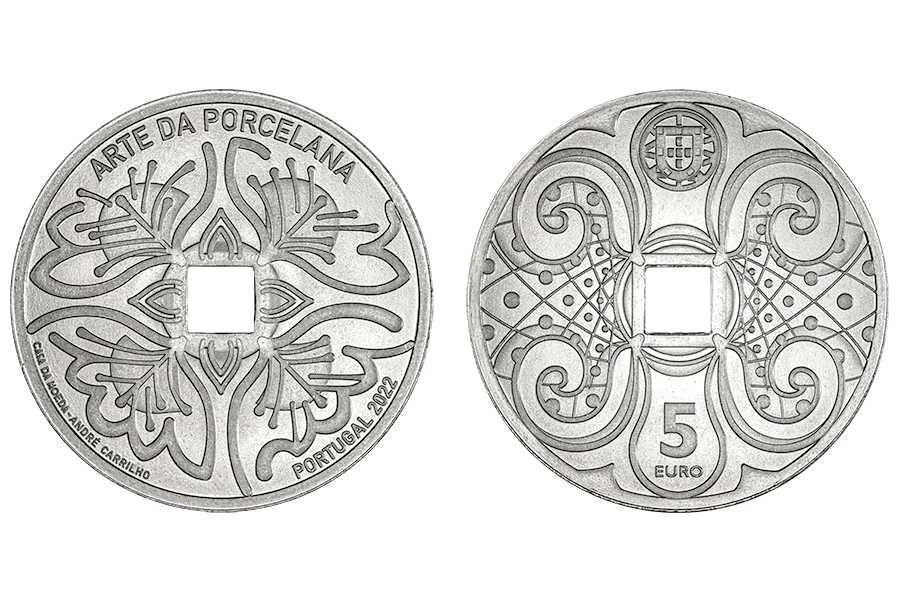 Moeda 5€ Arte da Porcelana Portugal e o Oriente André Carrilho NOVA