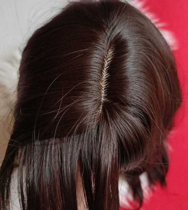 Peruka damska, brązowe włosy