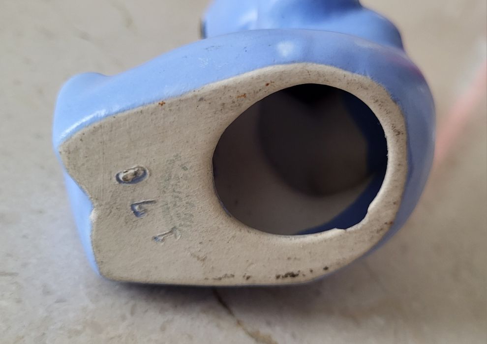 Gato azul sentado Lusitânia  carimbo antigo