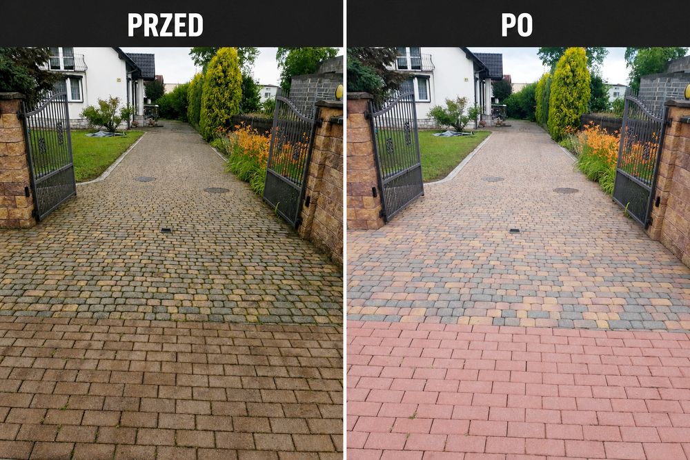 Mycie kostki brukowej i elewacji