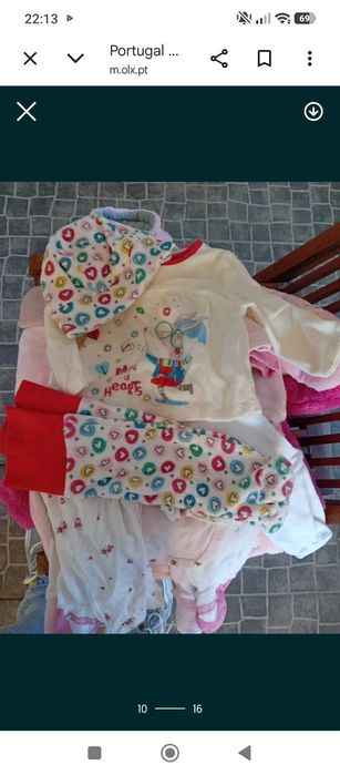 Caixa roupa bebé menina