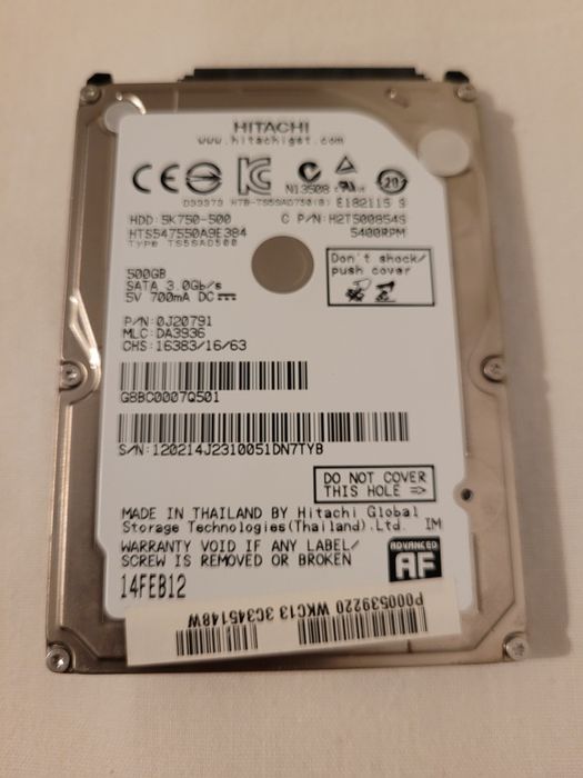 Disco rígido HDD 500G Hitachi