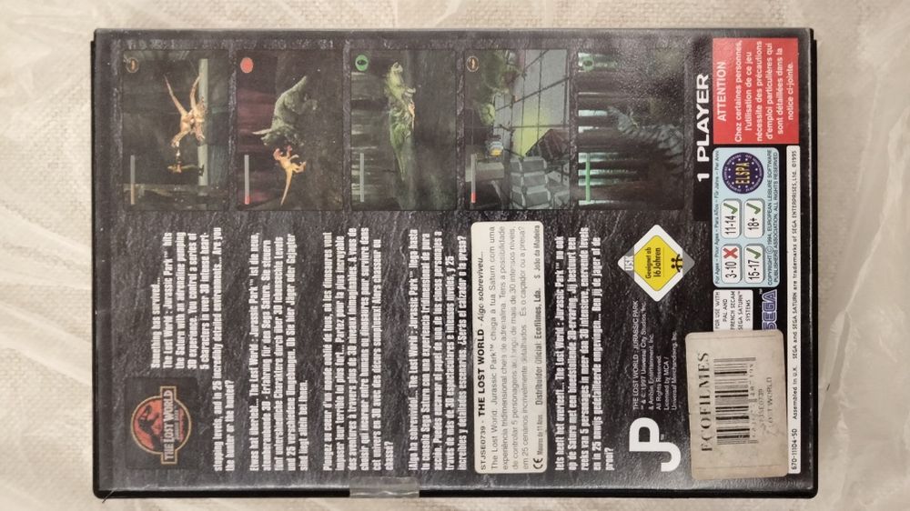Jurássic Park - Lost world sega saturn