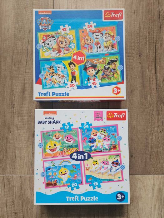 Puzzle Trefl 4w1 Psi Patrol Baby Shark 3+