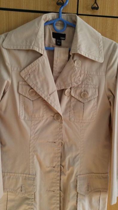 Nude trencz H&M 36 S beżowy