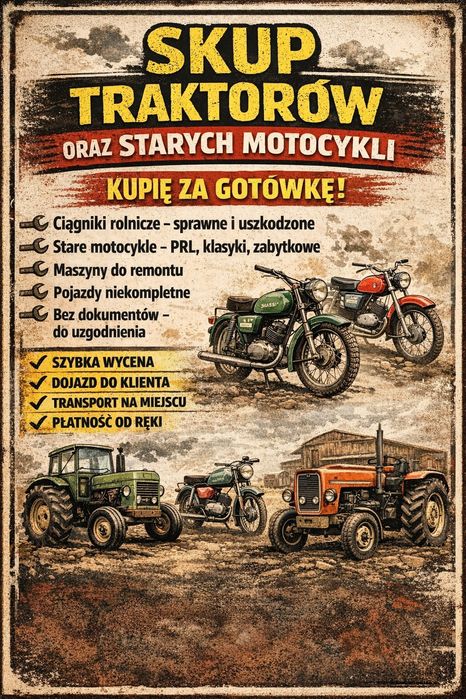 SKUP STARYCH Motocykli/Traktorów