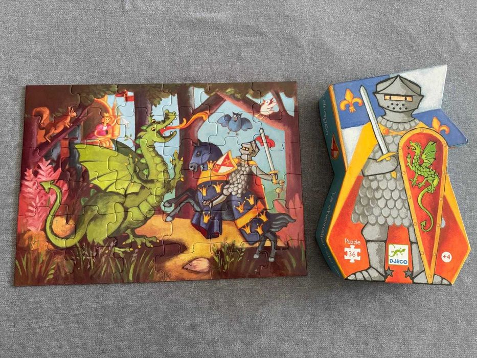Puzzle "Cavaleiro e Dragão" - Djeco 36 peças + 4 anos