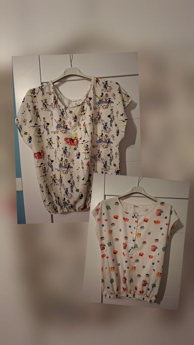 Dwe bluzki krotki rekaw rozmiar L
