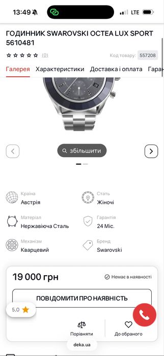 Часы  Swarovski