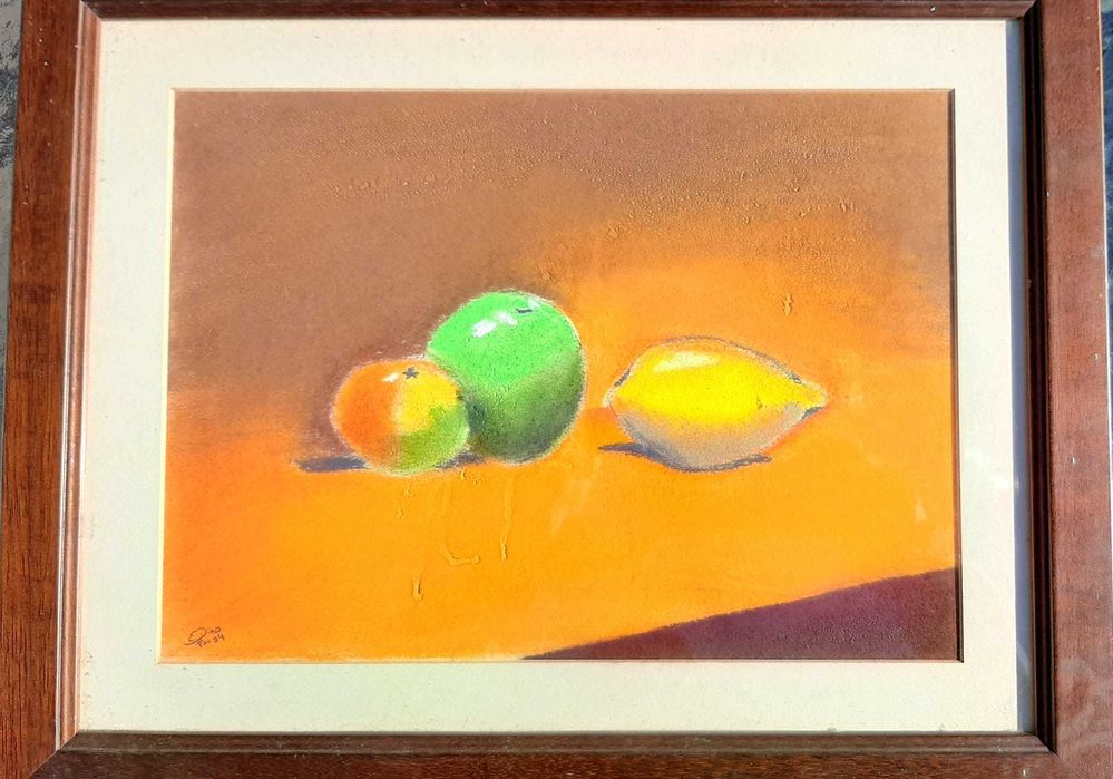 Quadro "Duas maçãs e um limão"