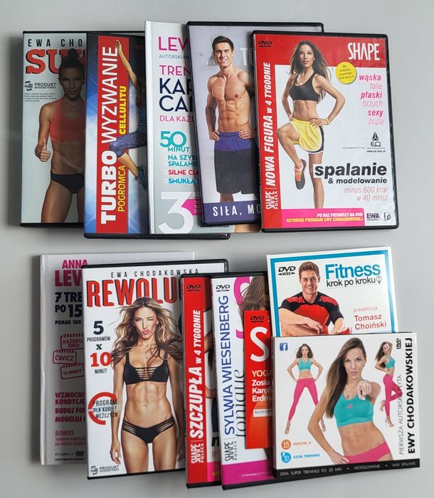 Płyty DVD z ćwiczeniami 12szt