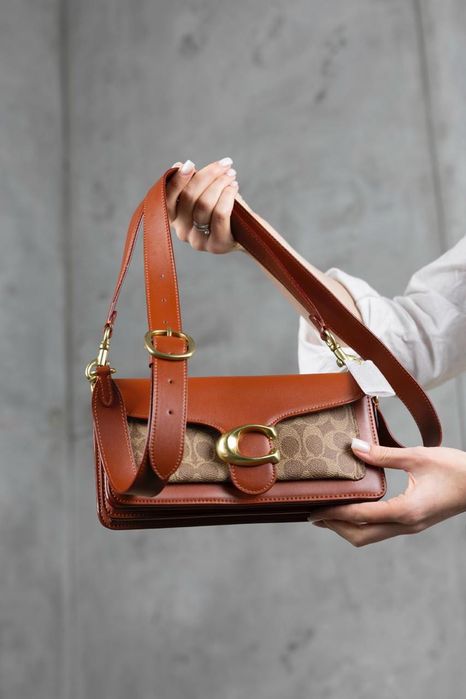 Сумка Coach / сумочка коач коуч коричнева бежева