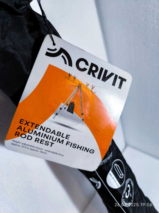 Rozsuwany aluminiowy stojak na wędki Crivit