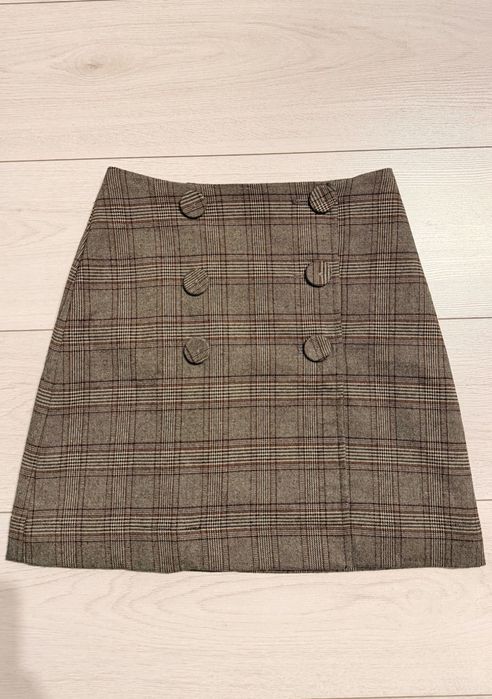 Спідниця юбка бавовна в клітинку Mango розмір XS