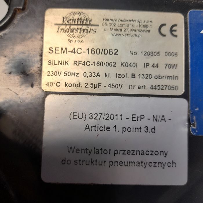 Dmuchawa pieca 70W