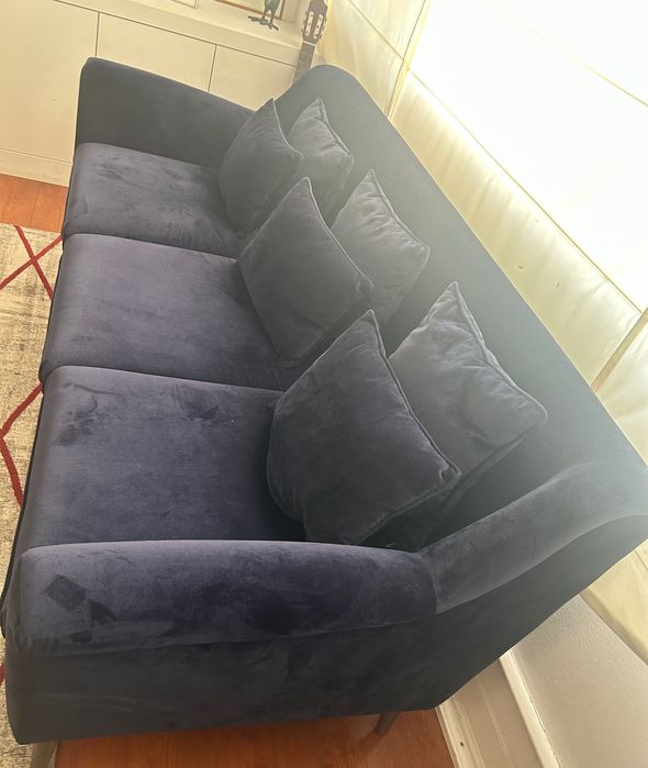 Sofá Veludo azul